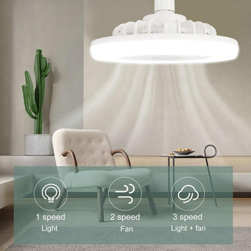 LED Multi-Function Aromatherapy Ceiling Fan Light, E27 Remote Control Dimmable LED Ceiling Fan Light with Timer & 3 Wind Speeds - Imported from UK